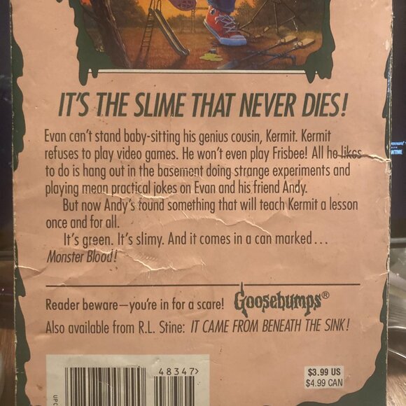 Vintage Book-Goosebumps Monster Blood 3-RL Stine 1995 - Picture 3 of 4